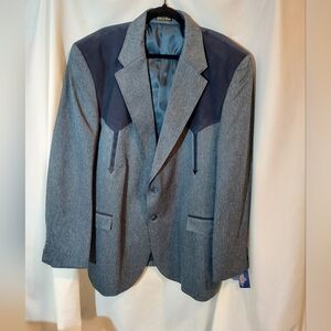 Circle S Men's Boise Blue and Gray Western Blazer NWT 52L